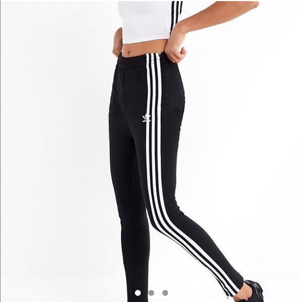 Adidas high rise split ankle track pants